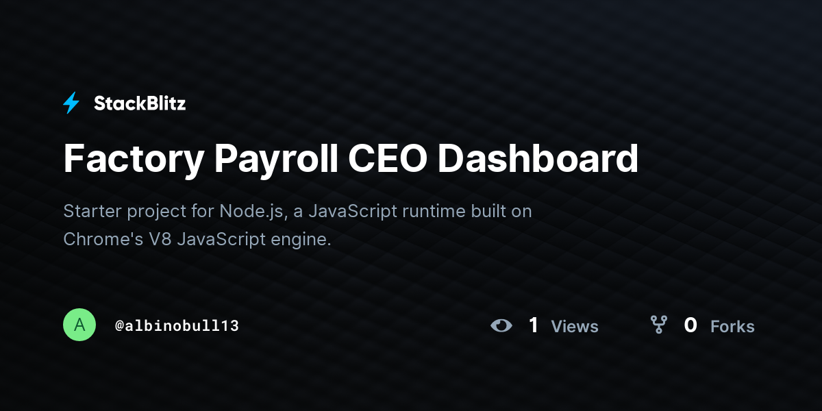 Factory Payroll CEO Dashboard - StackBlitz