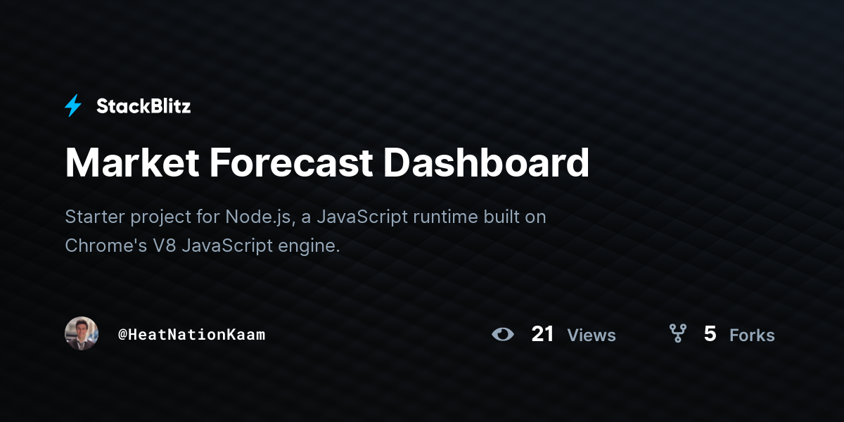 Market Forecast Dashboard - StackBlitz