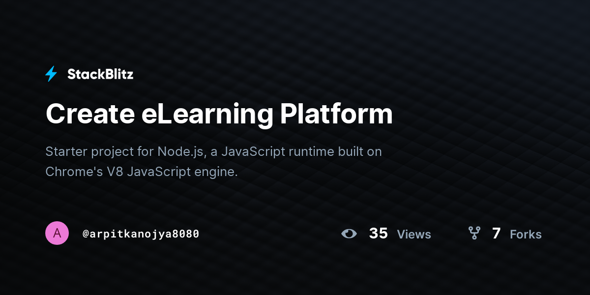 Create eLearning Platform - StackBlitz