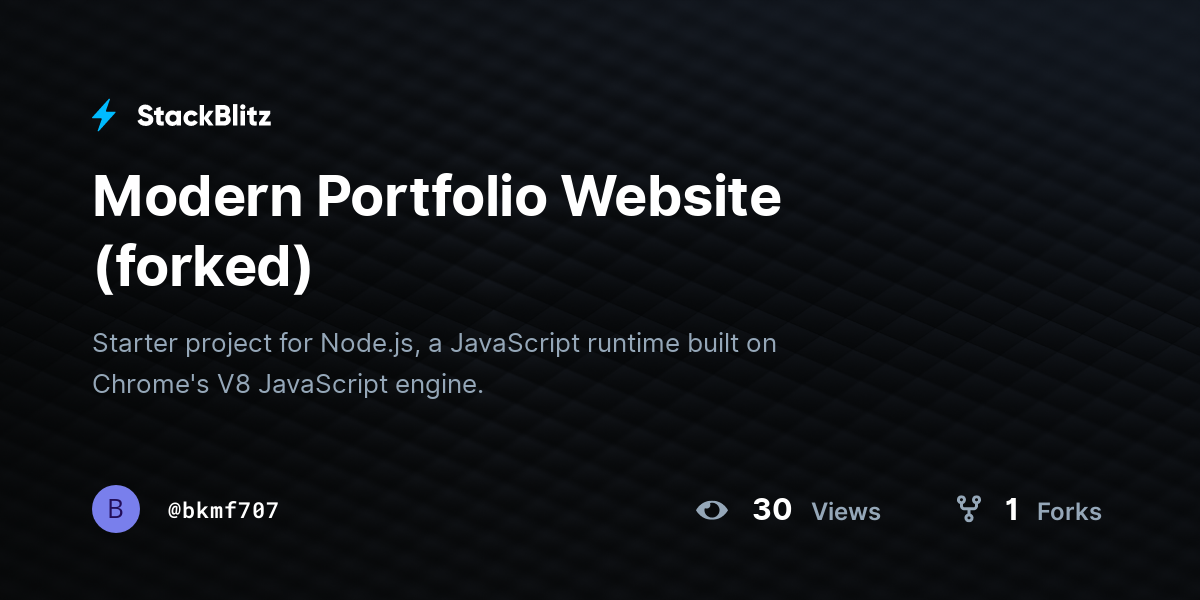 Modern Portfolio Website (forked) - StackBlitz