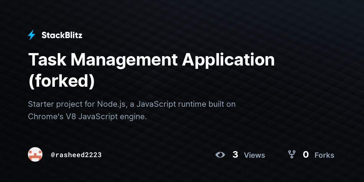 Task Management Application (forked) - StackBlitz