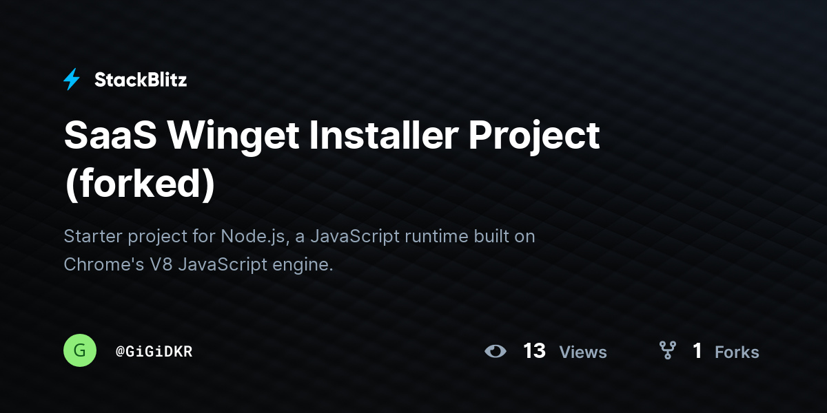SaaS Winget Installer Project (forked) - StackBlitz