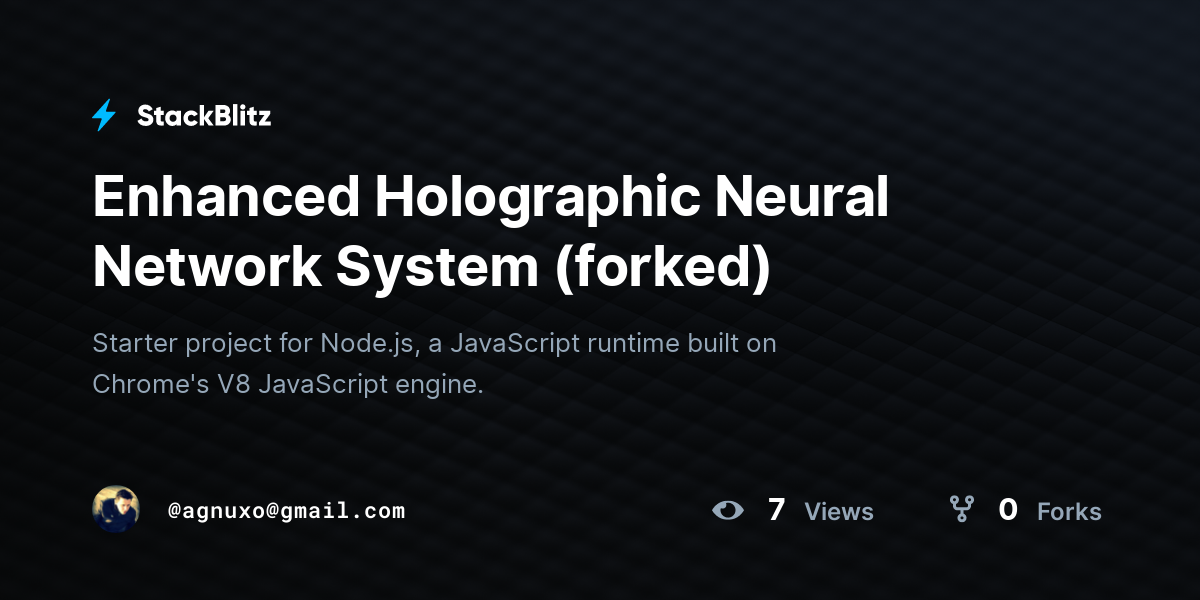 Enhanced Holographic Neural Network System (forked) - StackBlitz