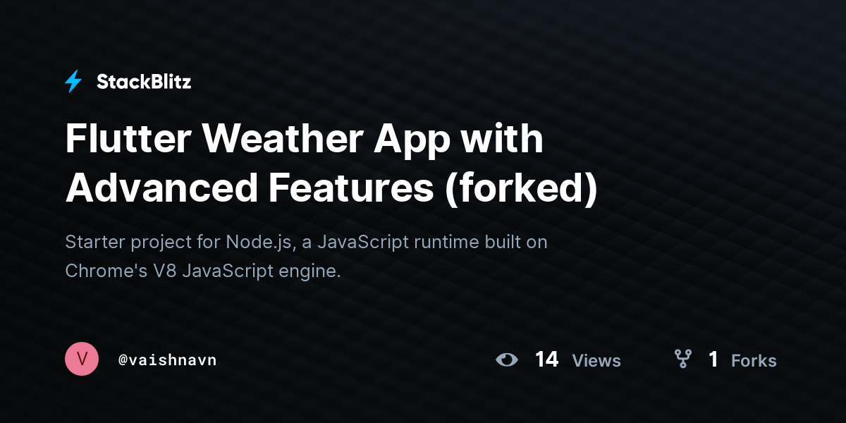 Flutter Weather App with Advanced Features (forked) - StackBlitz