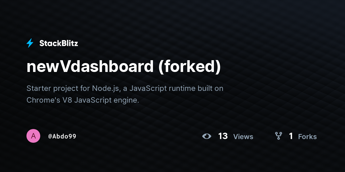 newVdashboard (forked) - StackBlitz