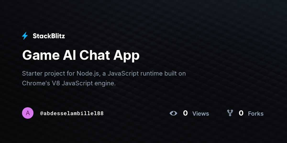 Game AI Chat App - StackBlitz
