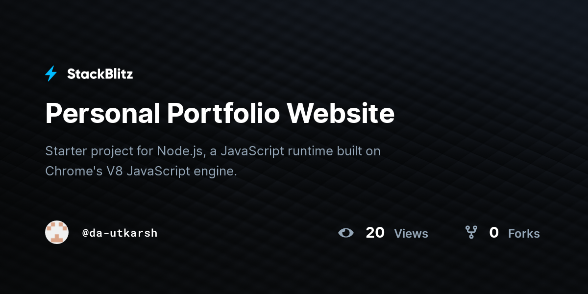 Personal Portfolio Website - StackBlitz