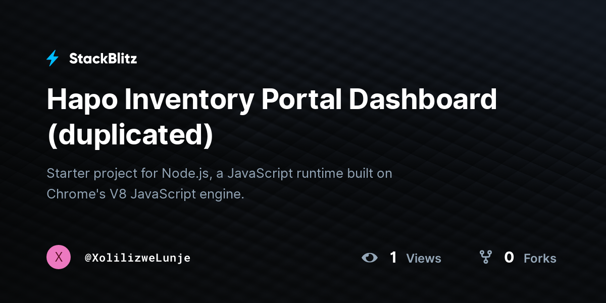 Hapo Inventory Portal Dashboard (duplicated) - StackBlitz