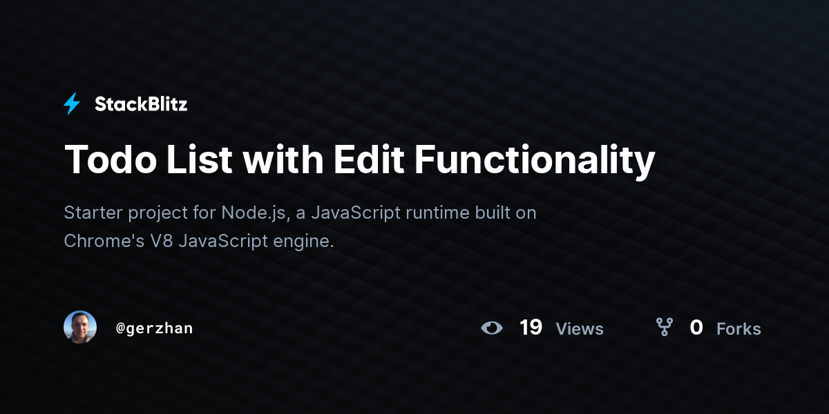 Todo List with Edit Functionality - StackBlitz