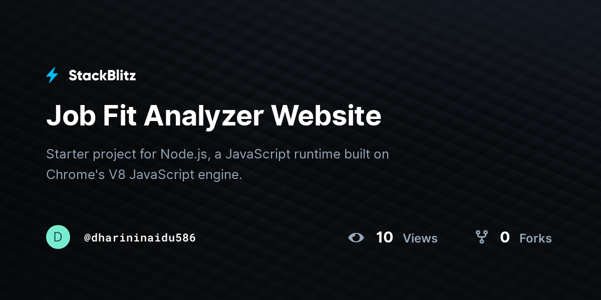 Job Fit Analyzer Website - StackBlitz