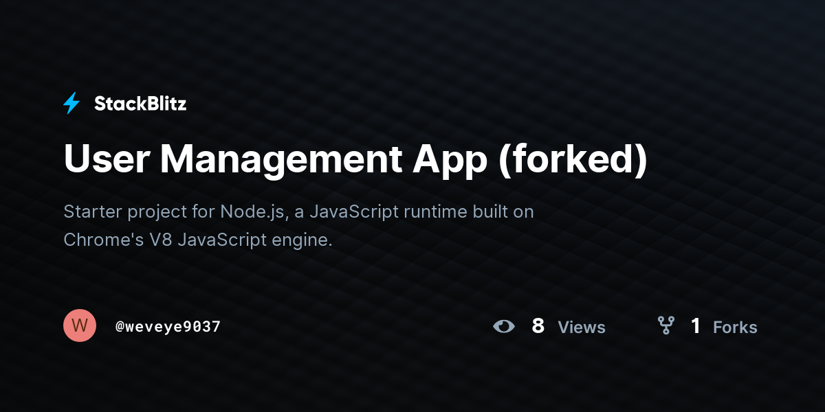 User Management App (forked) - StackBlitz