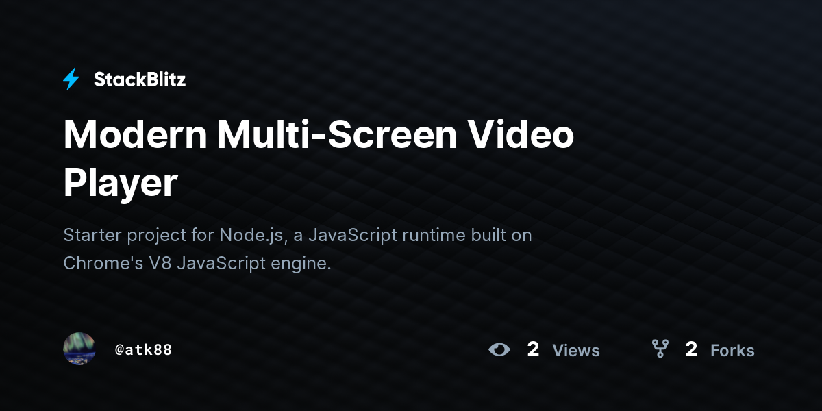 Modern Multi-Screen Video Player - StackBlitz