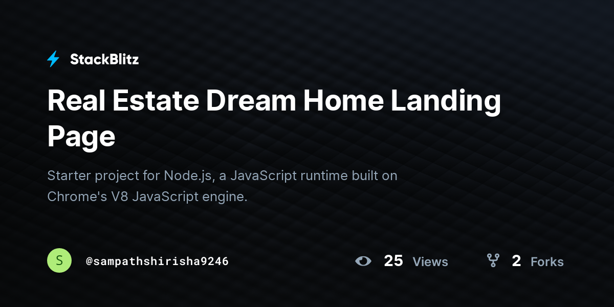Real Estate Dream Home Landing Page - StackBlitz