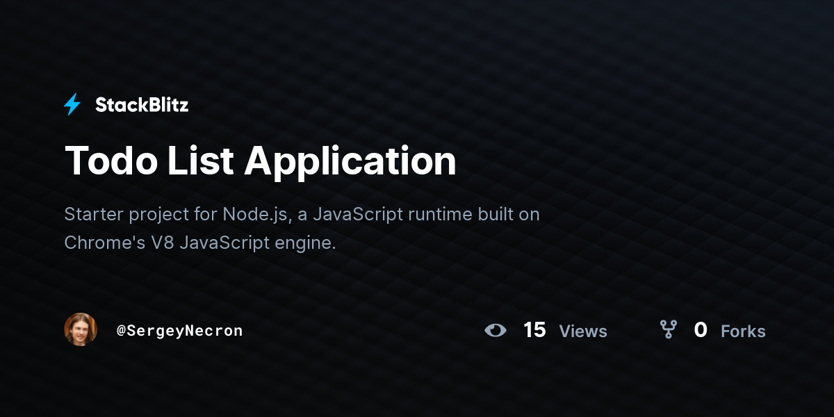 Todo List Application - StackBlitz