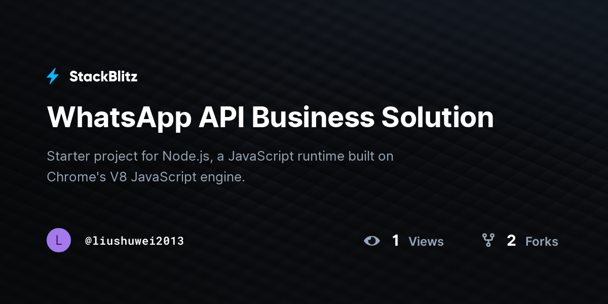 WhatsApp API Business Solution - StackBlitz