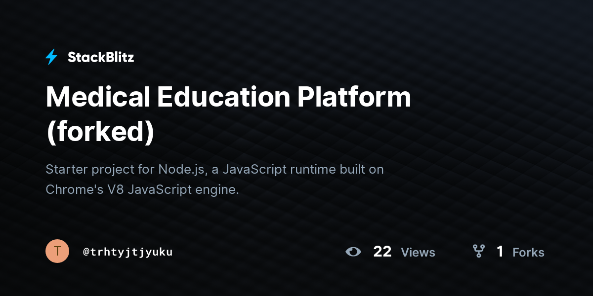 Medical Education Platform (forked) - StackBlitz