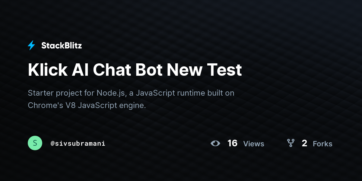 Klick AI Chat Bot New Test - StackBlitz