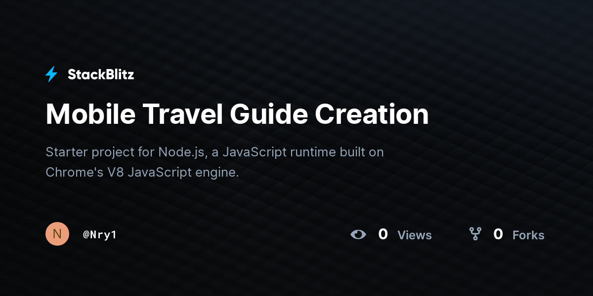 Mobile Travel Guide Creation - StackBlitz