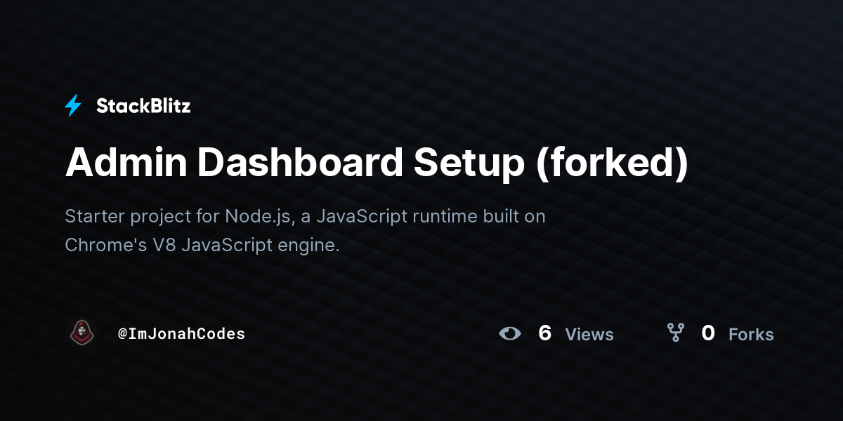 Admin Dashboard Setup (forked) - StackBlitz