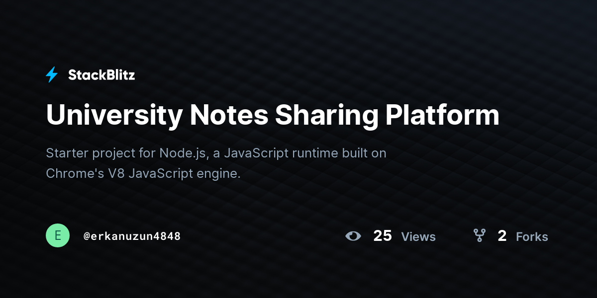 University Notes Sharing Platform - StackBlitz