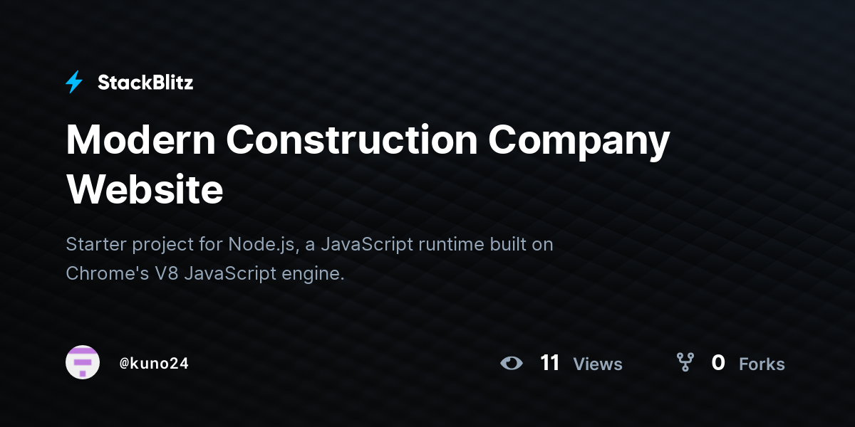 Modern Construction Company Website - StackBlitz