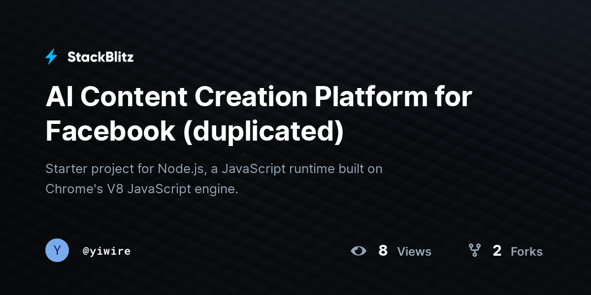 AI Content Creation Platform for Facebook (duplicated) - StackBlitz