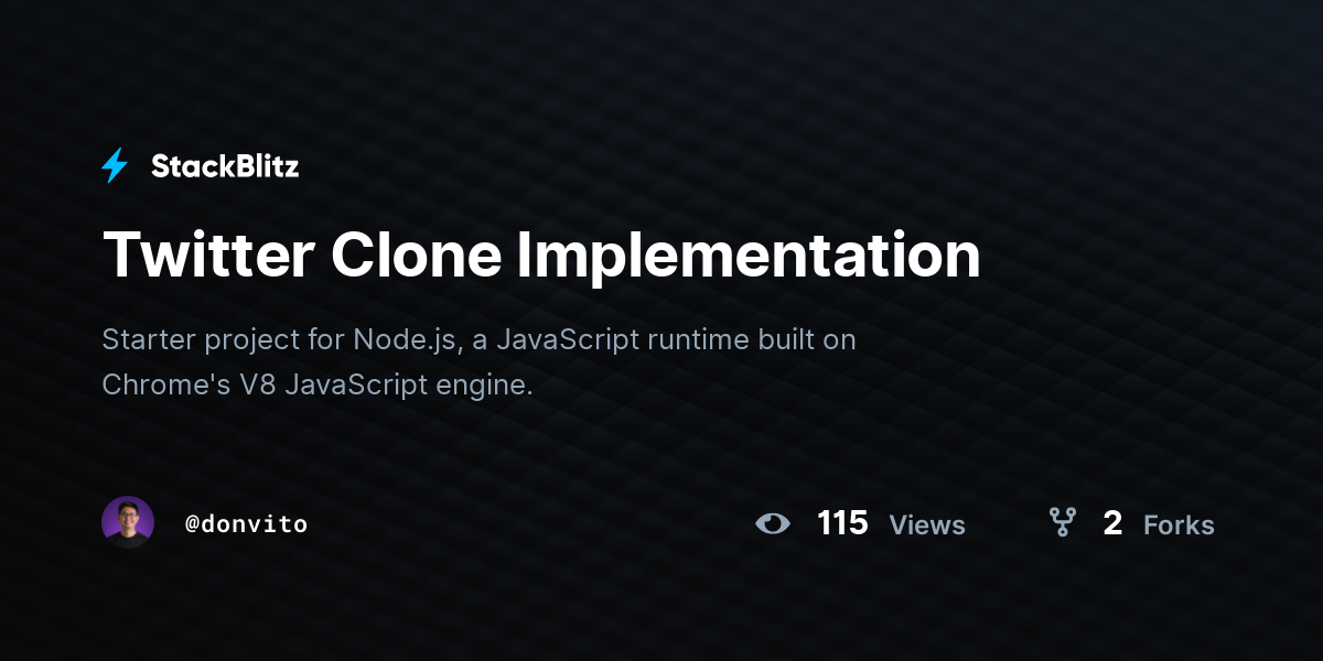 Twitter Clone Implementation - StackBlitz
