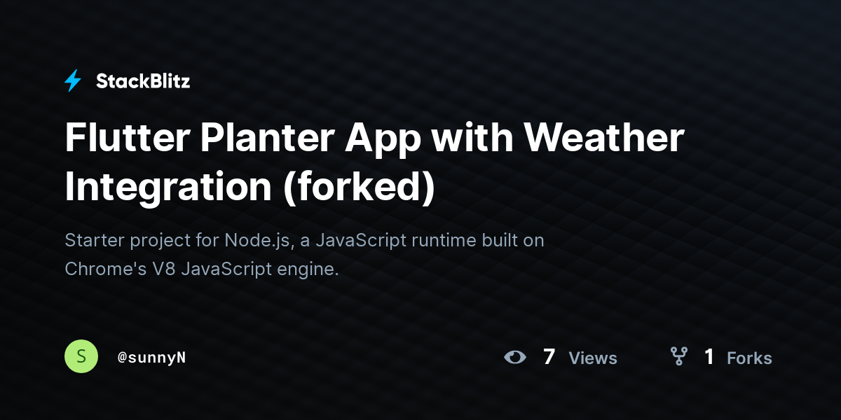 Flutter Planter App with Weather Integration (forked) - StackBlitz