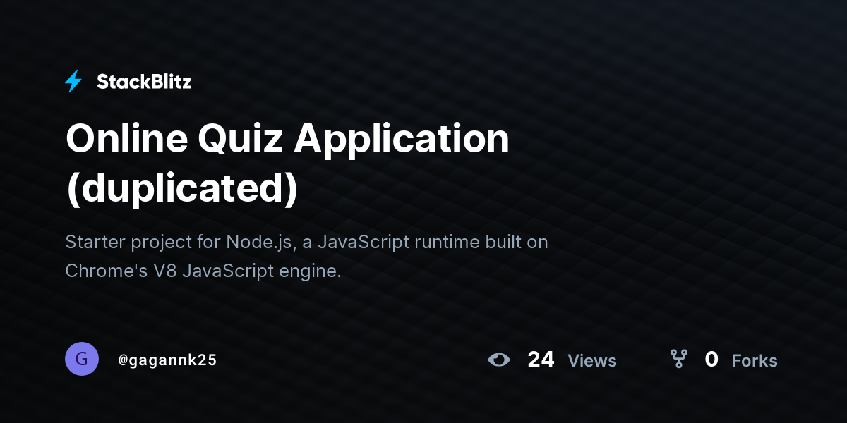 Online Quiz Application (duplicated) - StackBlitz