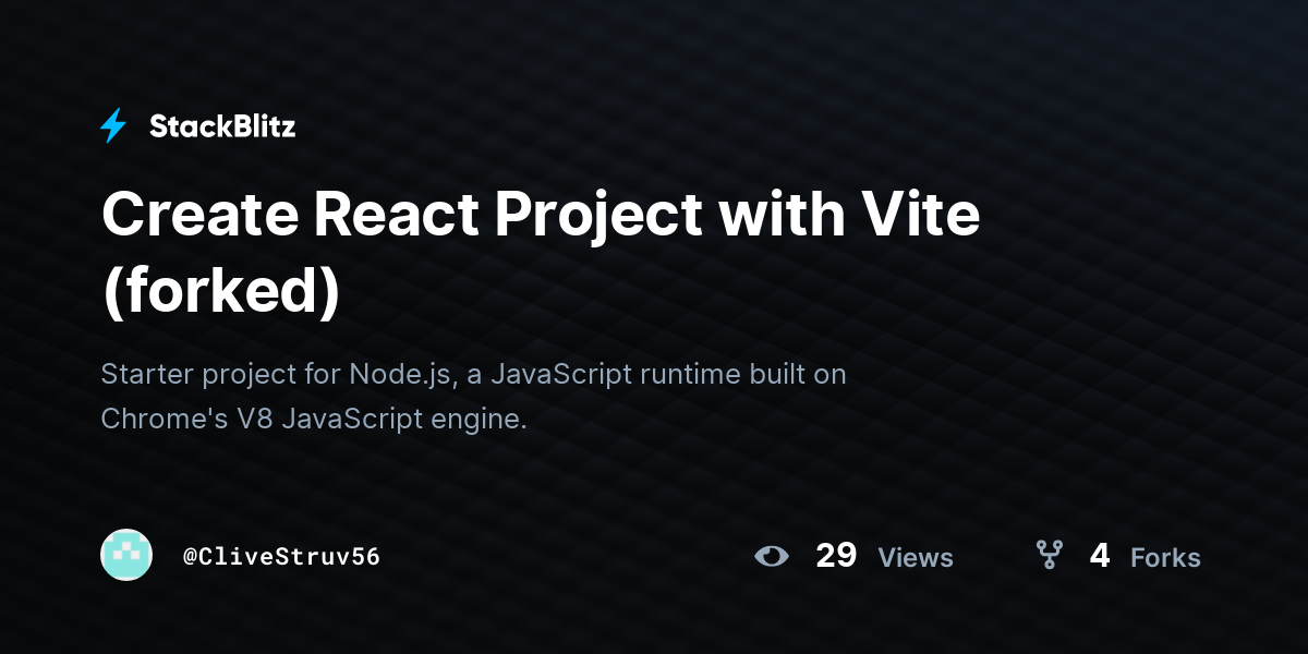 Create React Project with Vite (forked) - StackBlitz