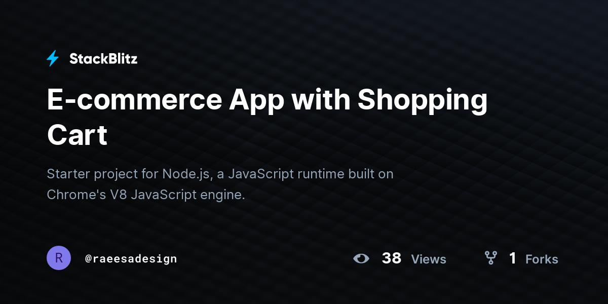 E-commerce App with Shopping Cart - StackBlitz
