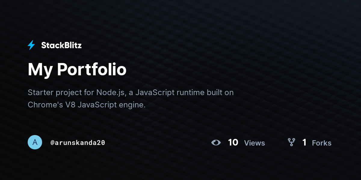 My Portfolio - StackBlitz