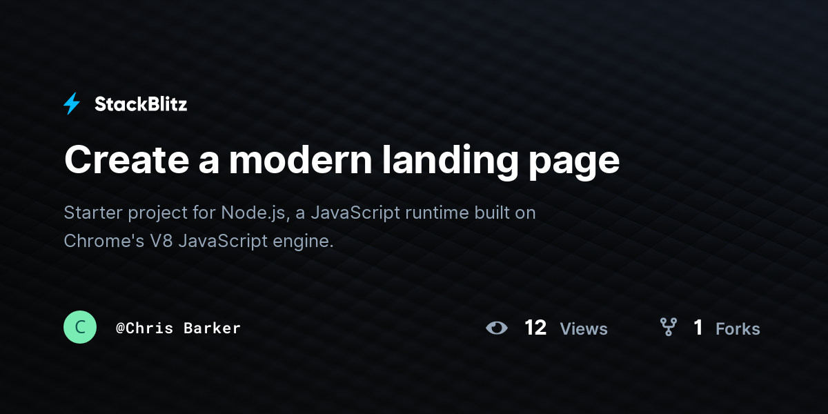 Create a modern landing page - StackBlitz