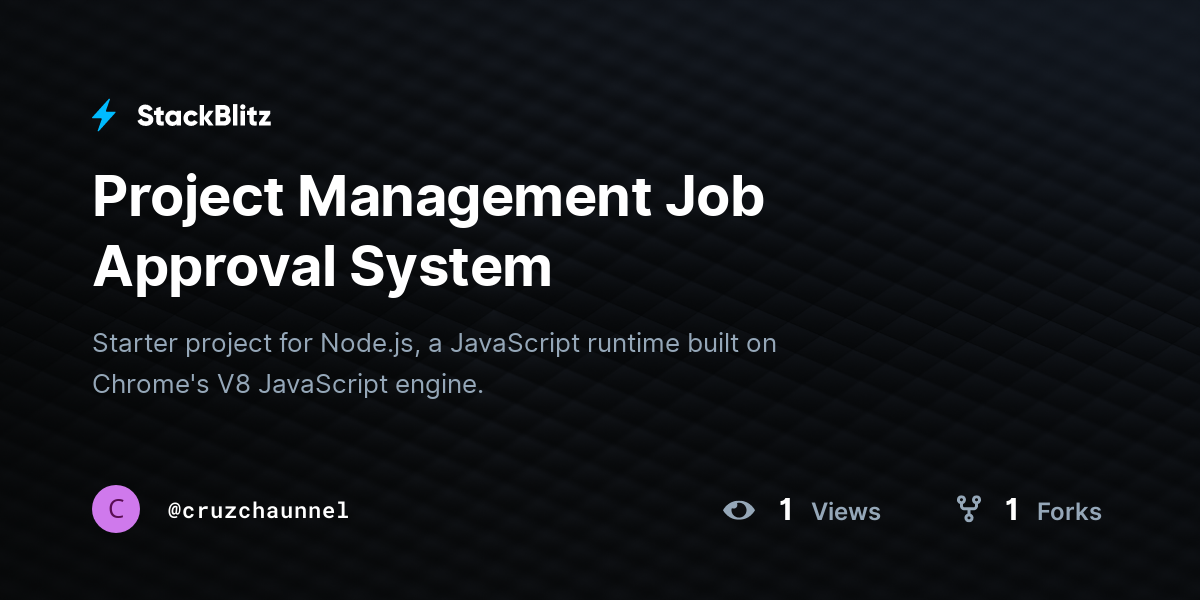 Project Management Job Approval System - StackBlitz