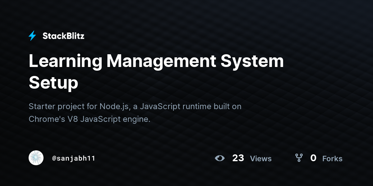 Learning Management System Setup - StackBlitz