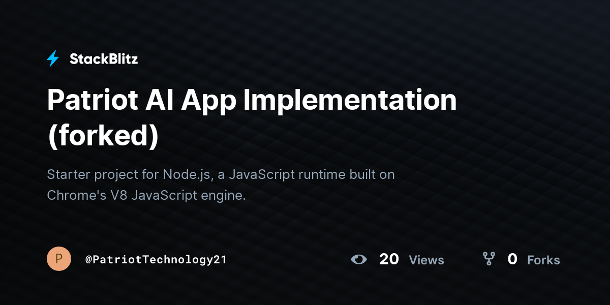 Patriot AI App Implementation (forked) - StackBlitz