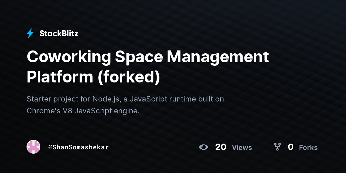 Coworking Space Management Platform (forked) - StackBlitz