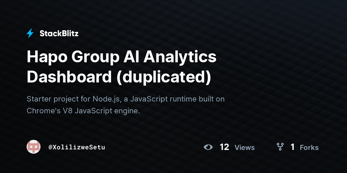 Hapo Group AI Analytics Dashboard (duplicated) - StackBlitz