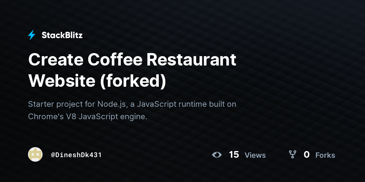 Create Coffee Restaurant Website (forked) - StackBlitz