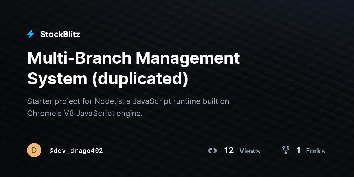 Multi-Branch Management System (duplicated) - StackBlitz