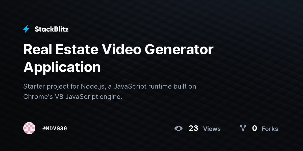 Real Estate Video Generator Application - StackBlitz