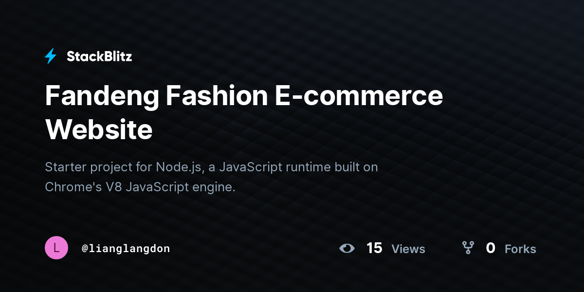 Fandeng Fashion E-commerce Website - StackBlitz