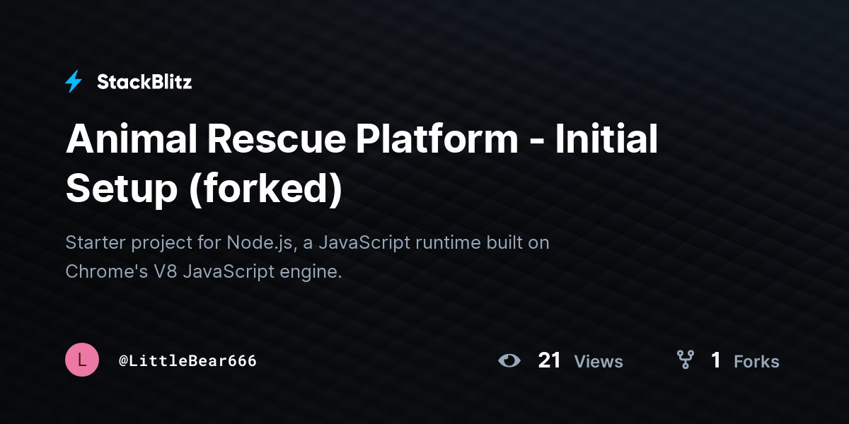 Animal Rescue Platform - Initial Setup (forked) - StackBlitz