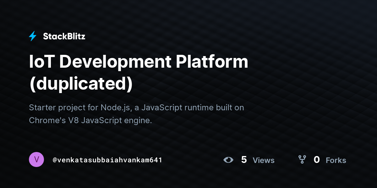 IoT Development Platform (duplicated) - StackBlitz