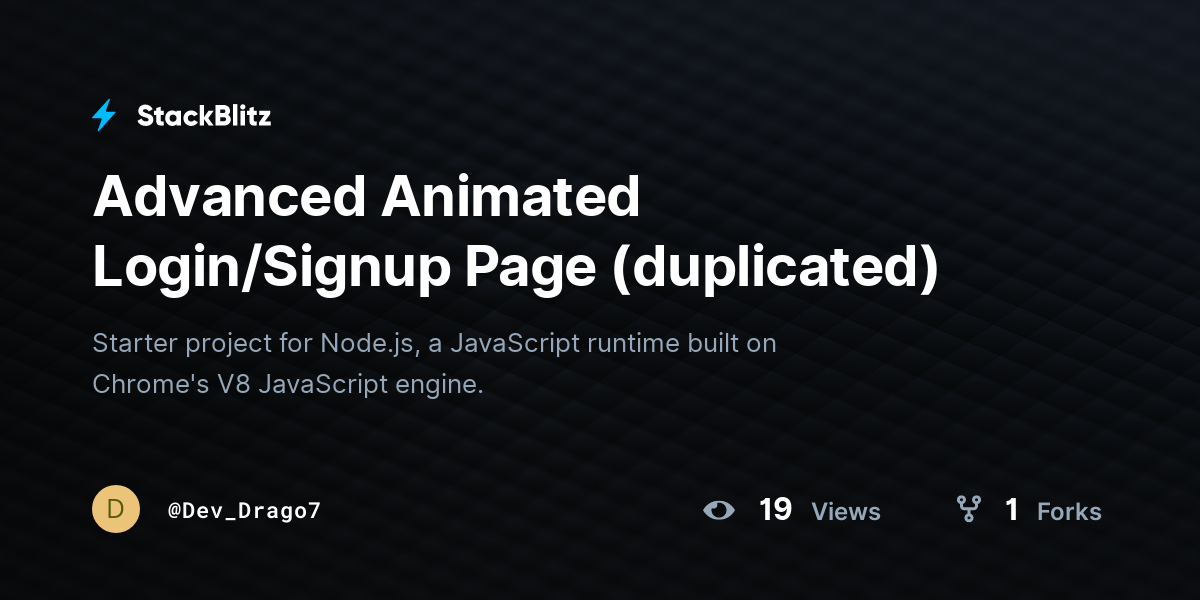 Advanced Animated Login/Signup Page (duplicated) - StackBlitz