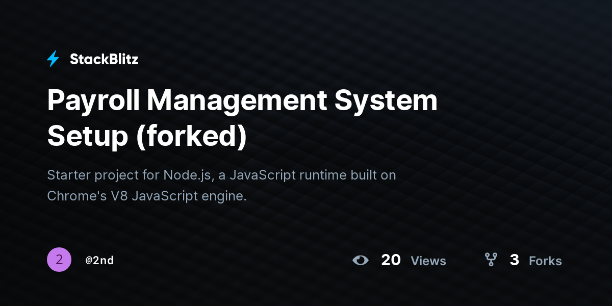 Payroll Management System Setup (forked) - StackBlitz