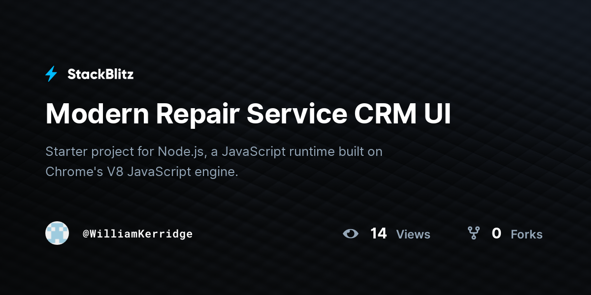 Modern Repair Service CRM UI - StackBlitz