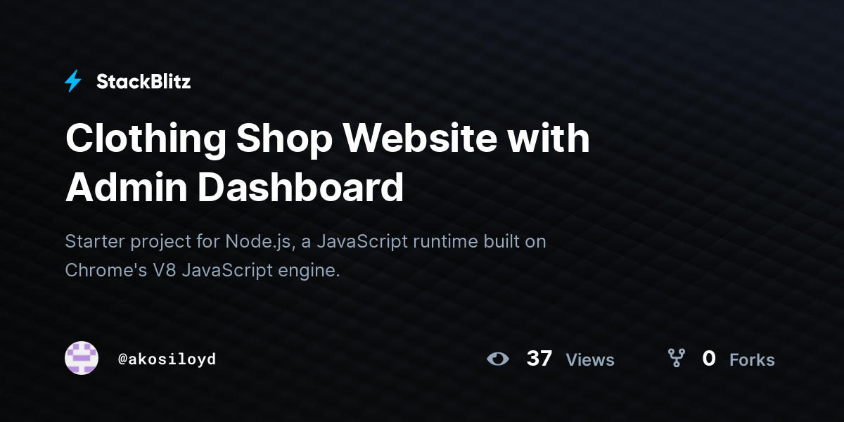 Clothing Shop Website with Admin Dashboard - StackBlitz