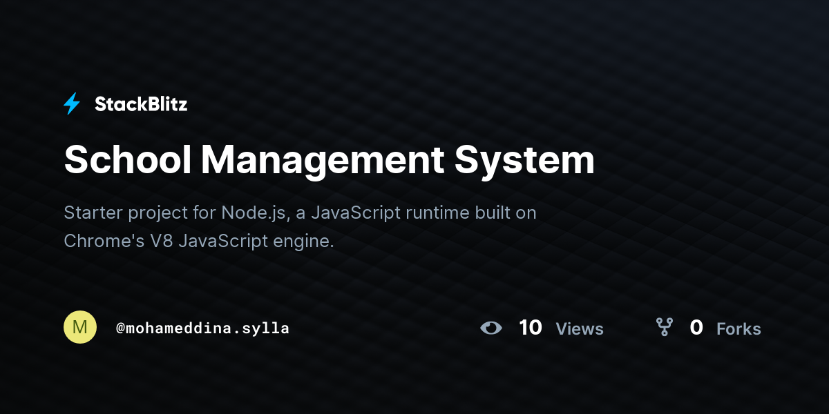 School Management System - StackBlitz
