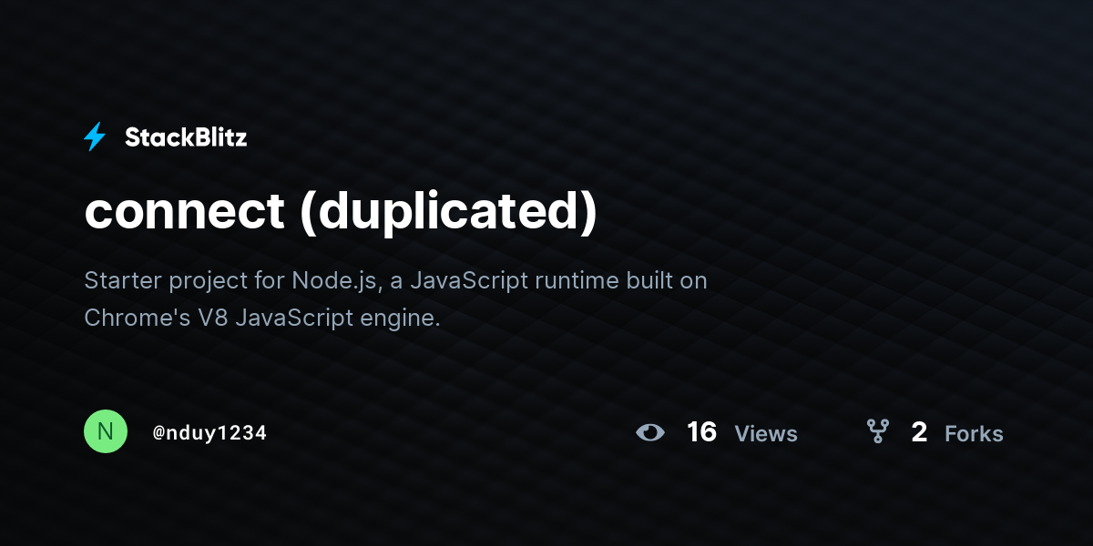 connect (duplicated) - StackBlitz